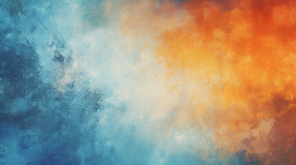 Obraz premium Orange and blue watercolor grunge abstract background, watercolor paint background, Generative AI