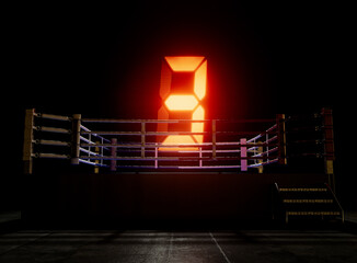 Modern Boxing Ring Round Number Three