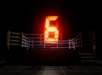 Modern Boxing Ring Round Number Six