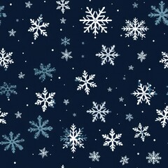 Fototapeta na wymiar Seamless texture of snowflakes