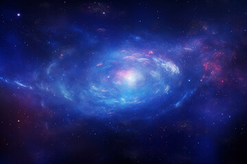 Naklejka na ściany i meble A galaxy with stars, beautiful blue image of space background, space background, Generative AI