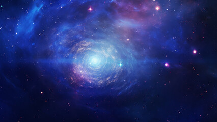 A galaxy with stars, beautiful blue image of space background, space background, Generative AI