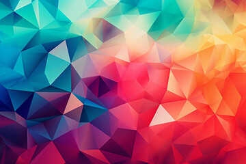 Colorful abstract background with triangles, geometric abstract background, Generative AI
