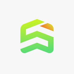 Obraz premium Letter S logo in cube frame