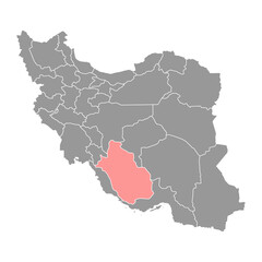 Fars province map, administrative division of Iran. Vector illustration.