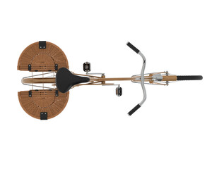 Classic bike with basket isolated on transparent background. 3d rendering - illustration