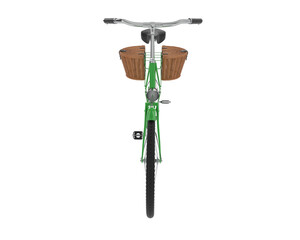 Classic bike with basket isolated on transparent background. 3d rendering - illustration