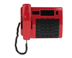 Cord phone isolated on transparent background. 3d rendering - illustration