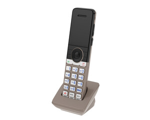 Cordless phone isolated on transparent background. 3d rendering - illustration
