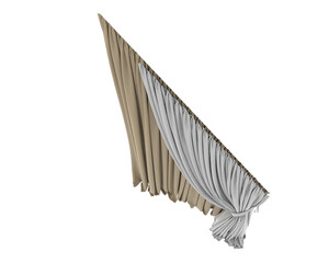 Curtains isolated on transparent background. 3d rendering - illustration