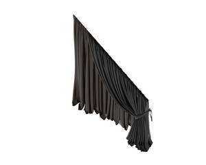 Curtains isolated on transparent background. 3d rendering - illustration