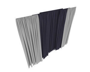 Curtains isolated on transparent background. 3d rendering - illustration