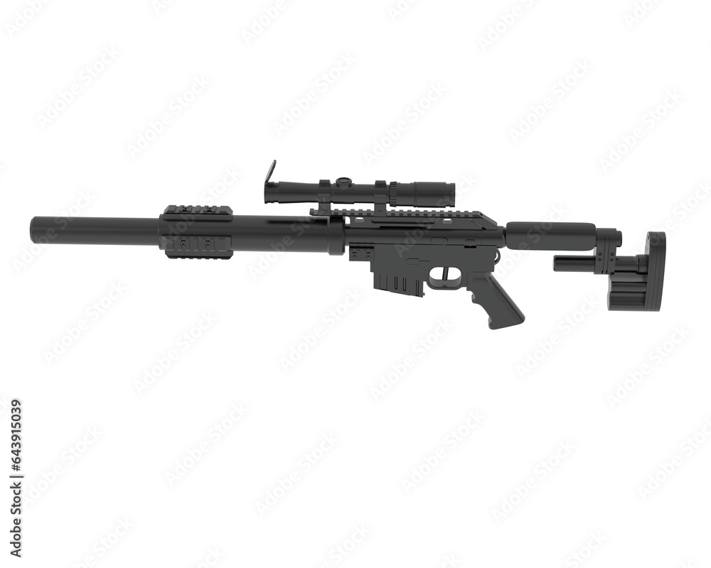 Poster machine gun isolated on transparent background. 3d rendering - illustration