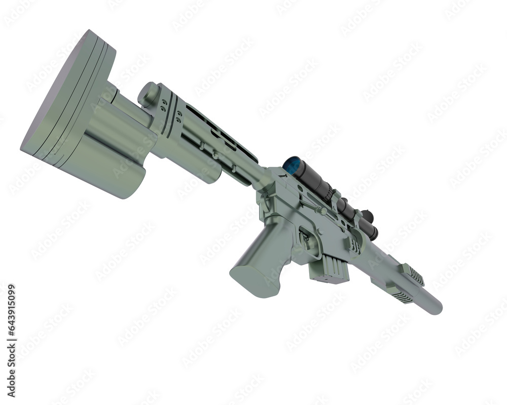 Poster machine gun isolated on transparent background. 3d rendering - illustration