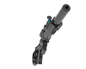 Machine gun isolated on transparent background. 3d rendering - illustration