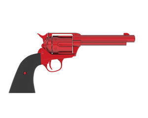 Old pistol isolated on transparent background. 3d rendering - illustration