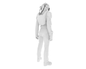 Space suit isolated on transparent background. 3d rendering - illustration