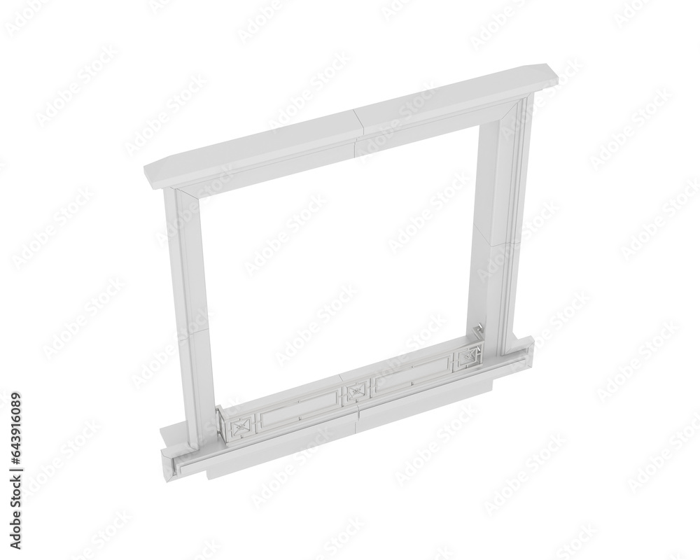 Poster window isolated on transparent background. 3d rendering - illustration