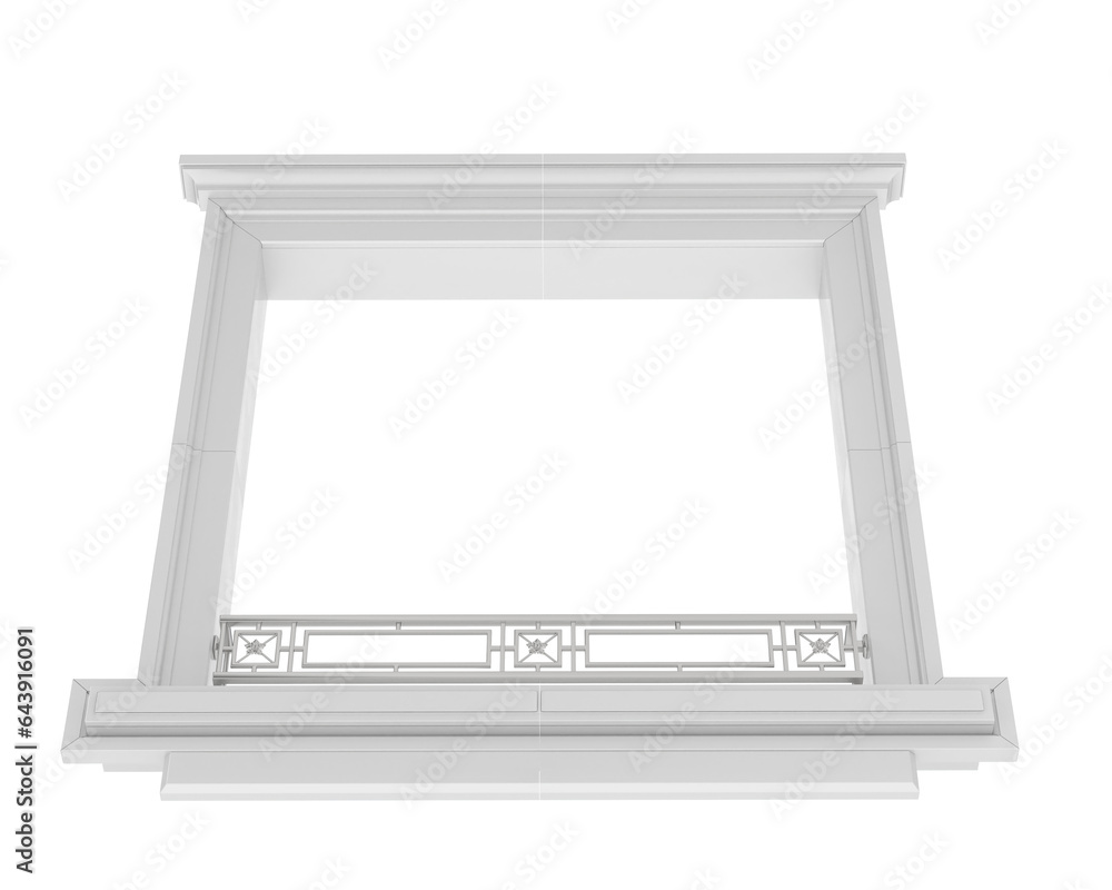 Poster window isolated on transparent background. 3d rendering - illustration