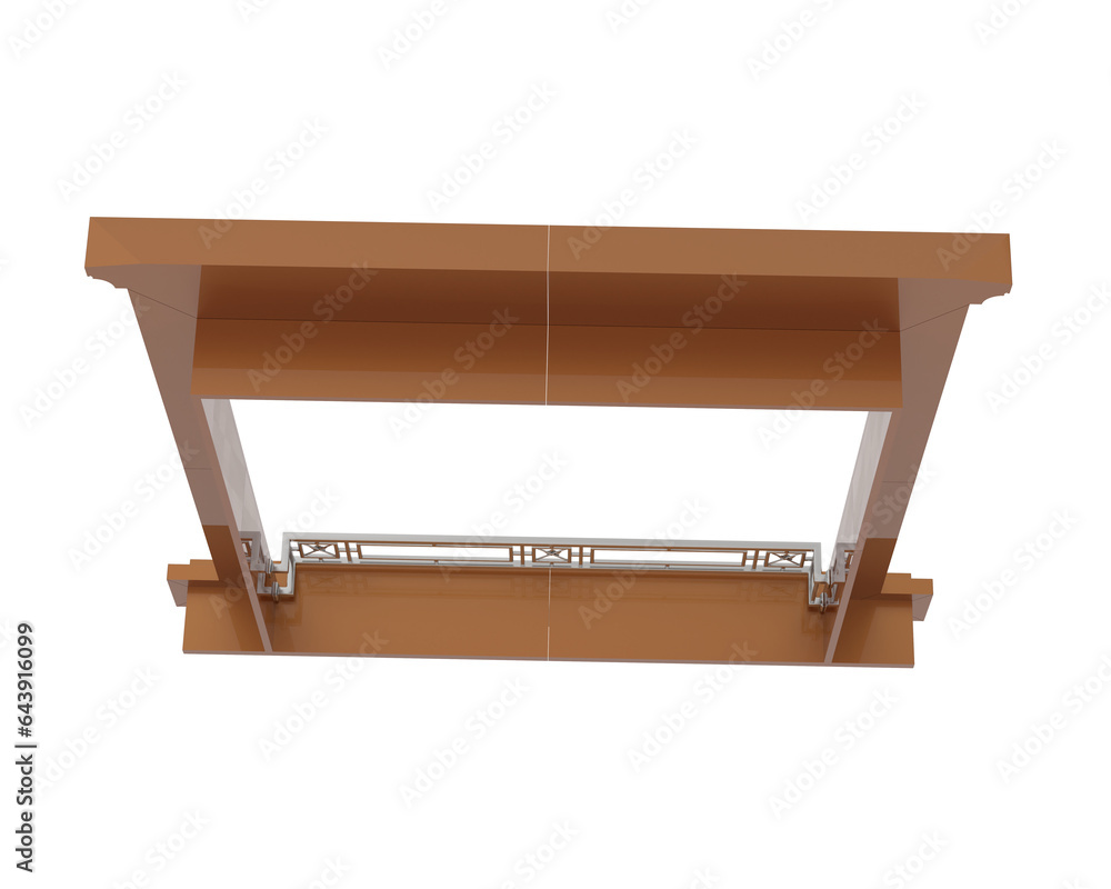 Poster window isolated on transparent background. 3d rendering - illustration
