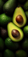 close upavocado with water droplets on it, Generative AI