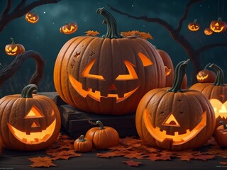 Happy Halloween Scary Pumpkins