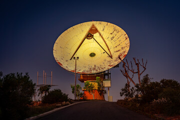 Radio telescope antenna dish in Carnarvon, WA, Australia