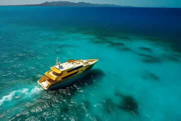 boat in the ocean. 