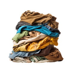 Pile of dirty laundry isolated