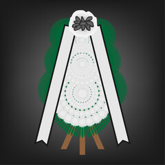 장례식 근조화환 벡터 일러스트