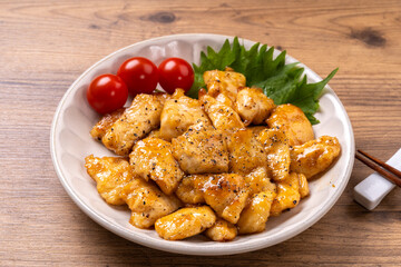 鶏むねのガーリックポン酢バター炒め