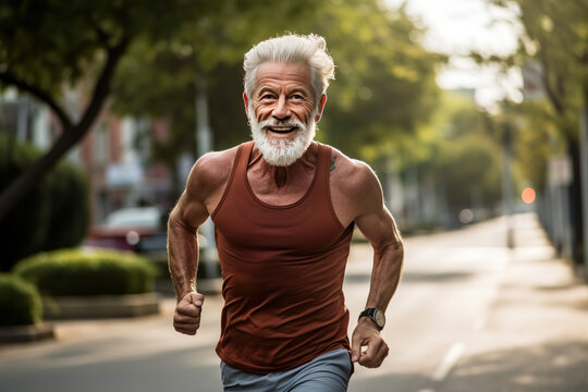 Senior man going for a run for a good healthy lifestyle