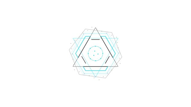 Animated abstract geometric interface element on the alpha channel.