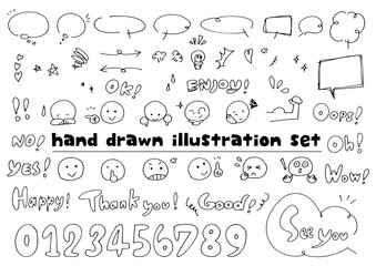 手描きのアイコンイラストセット