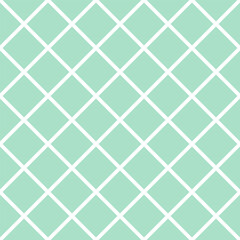 Fototapeta na wymiar Minimal ceramic kitchen tile pattern. Diagonal cross line grid seamless pattern. Geometric diamond texture. Black diagonal line mesh background. Vector illustration.