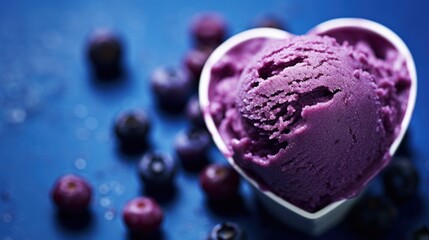 Obraz na płótnie Canvas Purple heart-shaped ice cream.