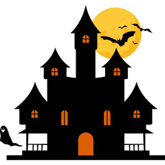 Halloween Haunted Castle Illustration