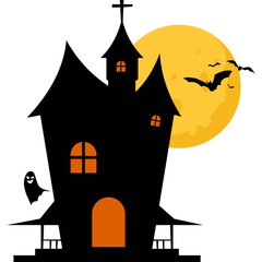 Halloween Haunted Castle Illustration