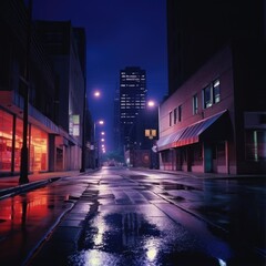 90s detroit streets at night