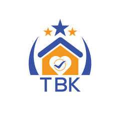 TBK House logo Letter logo and star icon. Blue vector image on white background. KJG house Monogram home logo picture design and best business icon. 
