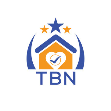TBN House logo Letter logo and star icon. Blue vector image on white background. KJG house Monogram home logo picture design and best business icon. 
