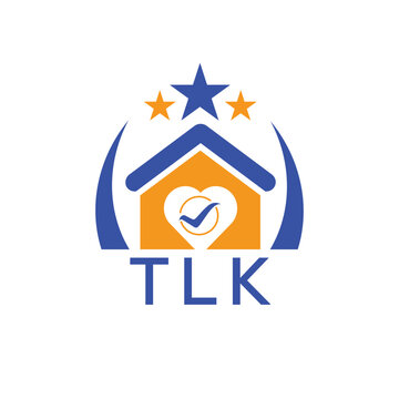 TLK House logo Letter logo and star icon. Blue vector image on white background. KJG house Monogram home logo picture design and best business icon. 

