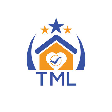 TML House logo Letter logo and star icon. Blue vector image on white background. KJG house Monogram home logo picture design and best business icon. 
