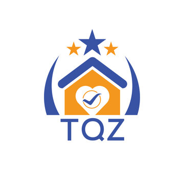 TQZ House logo Letter logo and star icon. Blue vector image on white background. KJG house Monogram home logo picture design and best business icon. 
