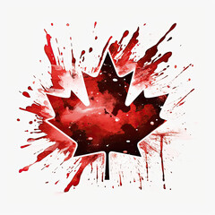 Flag of Canada day with maple abstract art, Generative AI