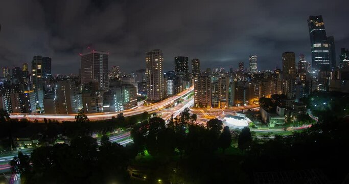 Highway Traffic Light Trails City Surreal Futuristic Tokyo Night