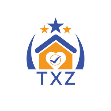 TXZ House logo Letter logo and star icon. Blue vector image on white background. KJG house Monogram home logo picture design and best business icon. 
