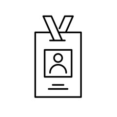 ID badge holder. Work pass. Pixel perfect, editable stroke icon