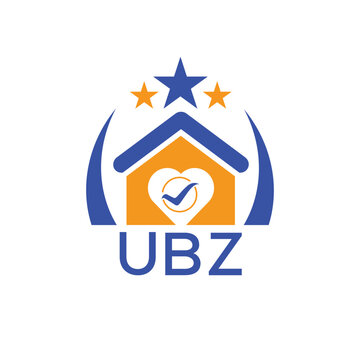 UCB House logo Letter logo and star icon. Blue vector image on white background. KJG house Monogram home logo picture design and best business icon. 
