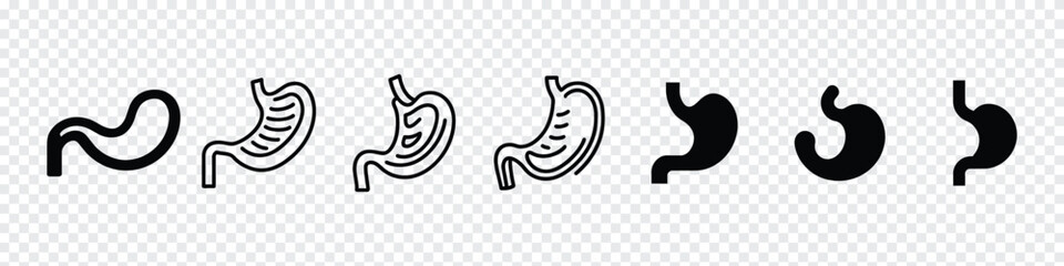 stomach icon, Stomach black silhouette vector icon, Stomach line icon. stomach care icon designs